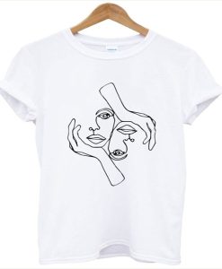 Two Faces One Line Drawing t-shirt