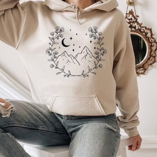 Mountain Moon Flowers hoodie FH