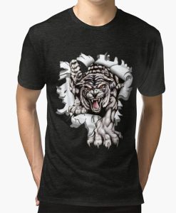 Amazing Tiger Claws Tearing Through t-shirt FH