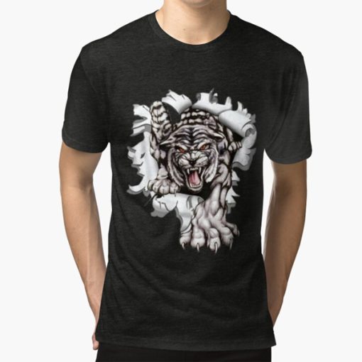 Amazing Tiger Claws Tearing Through t-shirt FH