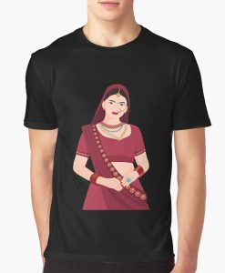 Woman In Traditional Indian t-shirt