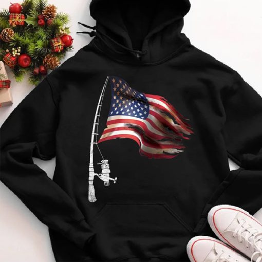 American Flag Fisherman Patriotic Day 4th Of July hoodie