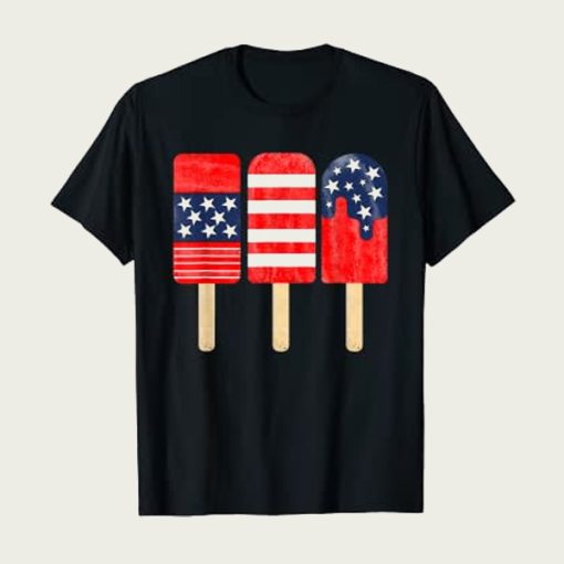 4th Of July Popsicle Red White Blue American Flag Patriotic t-shirt