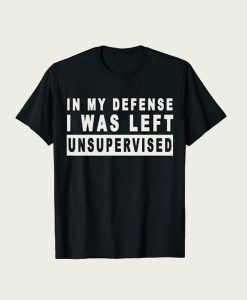 Funny In My Defense I Was Left Unsupervised t-shirt