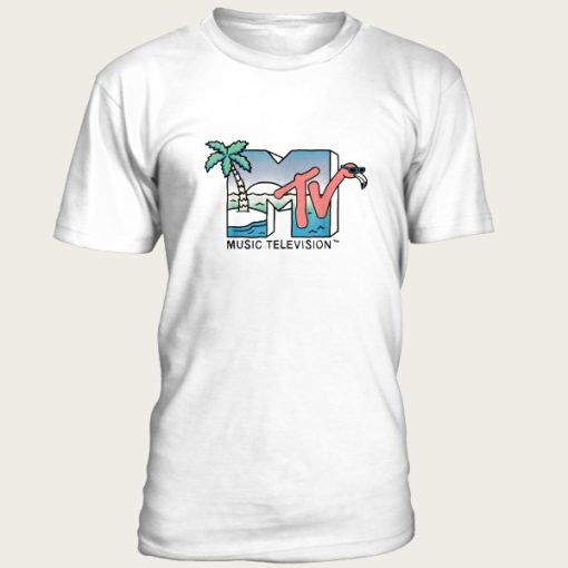 MTV Beach Island Flamingo Logo Vintage Graphic t-shirt