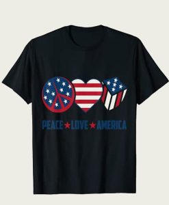 Peace Love America 4th Of July American Flag Veteran Army t-shirt