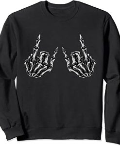 Rock On Rock Star Skeleton Hands sweatshirt