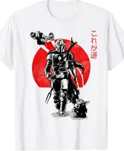 Star Wars The Mandalorian The Child Red Sun Ink Portrait t-shirt