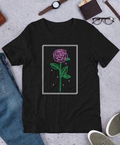 Aesthetic Red Rose Crying t-shirt