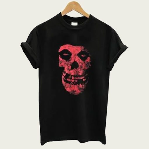 Ashton Irwin Misfits Red Distressed Skull t-shirt