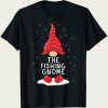 Funny The Fishing Gnome Christmas Pajamas Xmas Holiday t-shirt