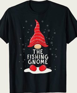 Funny The Fishing Gnome Christmas Pajamas Xmas Holiday t-shirt