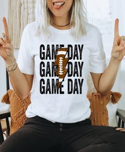 Gameday Leopard Lightning Bolt Football t-shirt