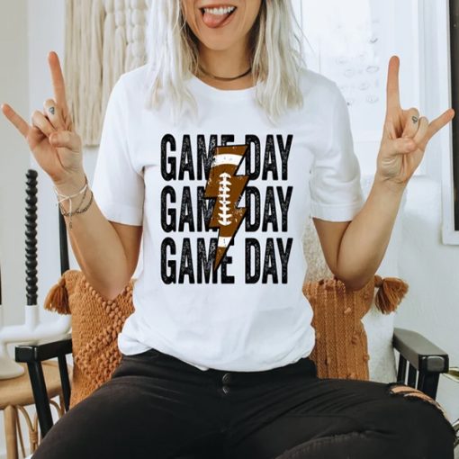 Gameday Leopard Lightning Bolt Football t-shirt