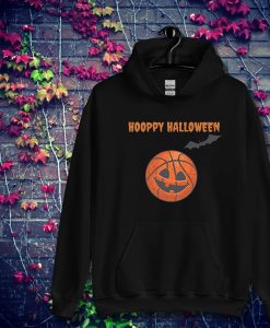 Hooppy Halloween creepy basketball sports bat hoodie