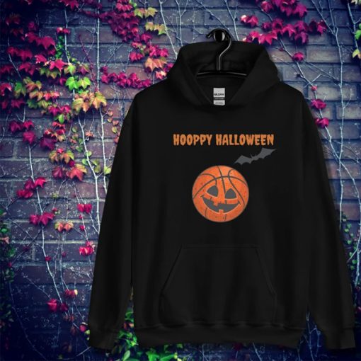 Hooppy Halloween creepy basketball sports bat hoodie