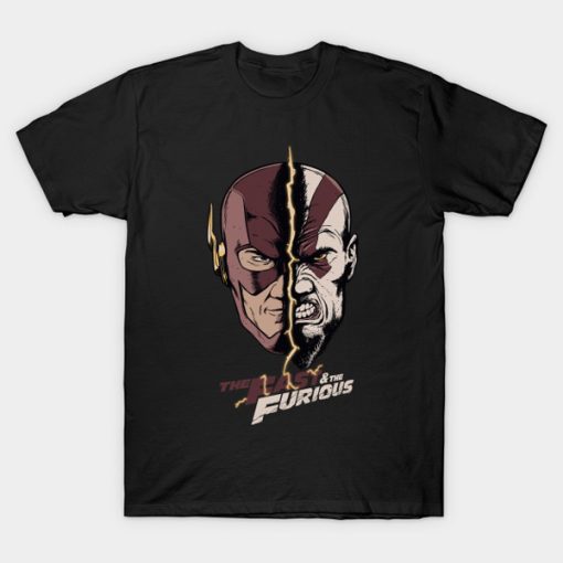 the Flash and Kratos from God of War t-shirt