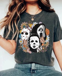 Floral Halloween Horror Movie t-shirt