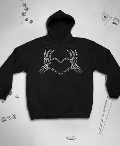 Heart Unisex Aesthetic Skeleton Hands hoodie