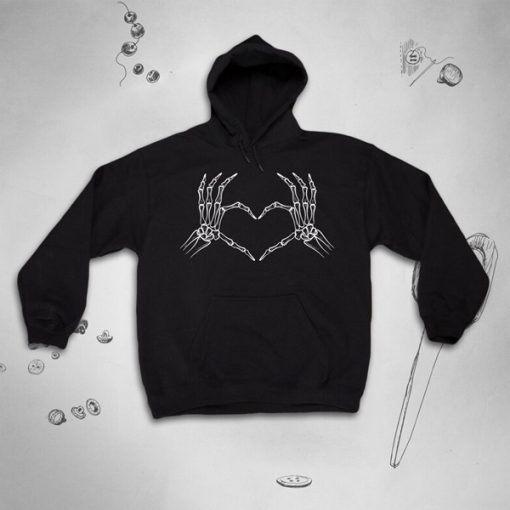 Heart Unisex Aesthetic Skeleton Hands hoodie