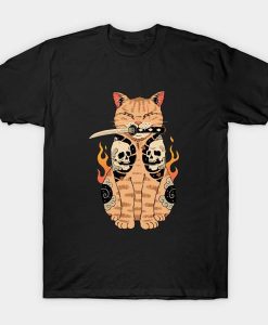 Catana on a skull tattoo t-shirt