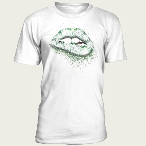 Lip Biting Glitter Effect Celtic Football t-shirt