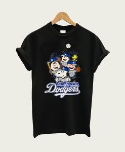 Peanuts Gang Los Angeles Dodgers Baseball Snoopy t-shirt