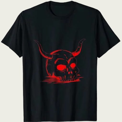 Satan Skull Satanic Skeleton Occult Gothic Satanist Goth t-shirt