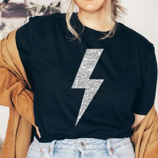 Silver Glitter Lightning Bolt t-shirt