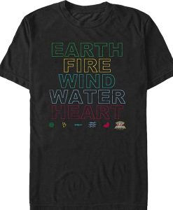 Earth Fire Wind Water Heart t-shirt