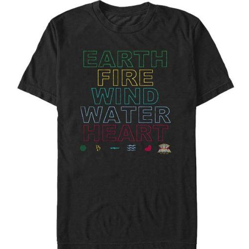 Earth Fire Wind Water Heart t-shirt