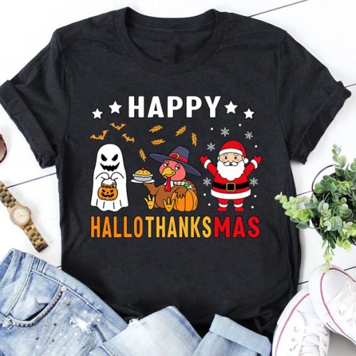 Happy Hallothanksmas t-shirt