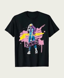 Graffiti Boombox Girl Hip hop t-shirt