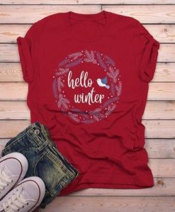 Hello Winter Beautiful Wreath t-shirt