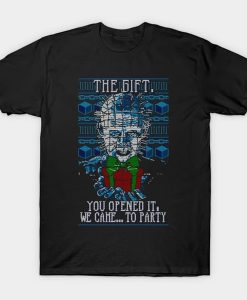 Hellraiser with this ugly Christmas sweater parody t-shirt