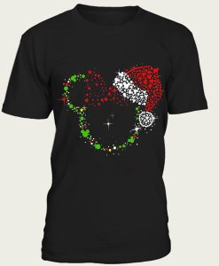 Minnie Head With Santa Hat Christmas Trip and Holiday t-shirt
