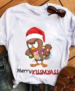 Owl Merry Kissmyass Unisex t-shirt