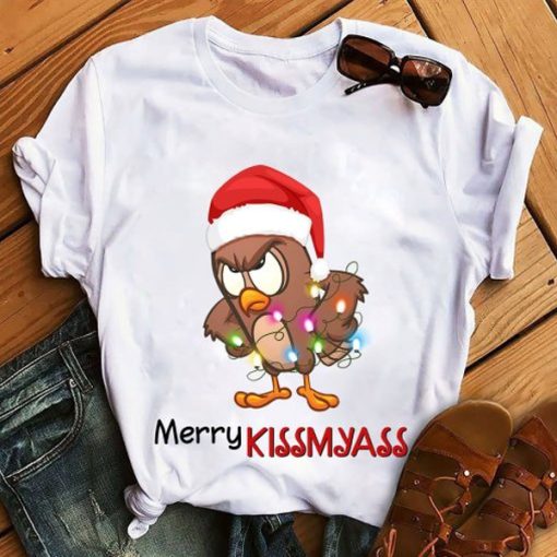 Owl Merry Kissmyass Unisex t-shirt