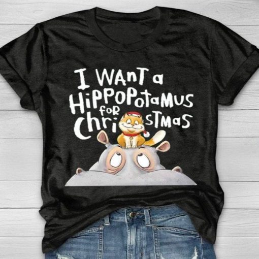 Want A Hippopotenuse For Christmas t-shirt