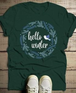 Wreath Hello Winter t-shirt