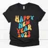 retro Happy New Year 2023 t-shirt