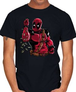 Deadpool with this Salt Bae parody t-shirt