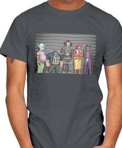 Pop Culture Clowns with this police lineup t-shirt