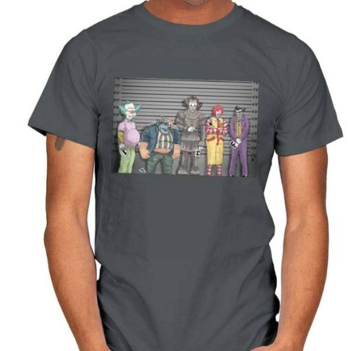 Pop Culture Clowns with this police lineup t-shirt