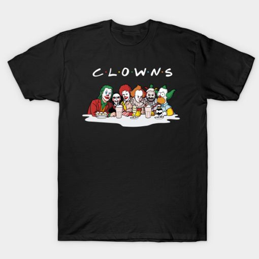 Pop Culture with this C-L-O-W-N-S t-shirt