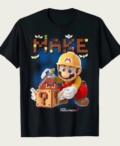 Super Mario Maker 2 Mario Block Building Make t-shirt