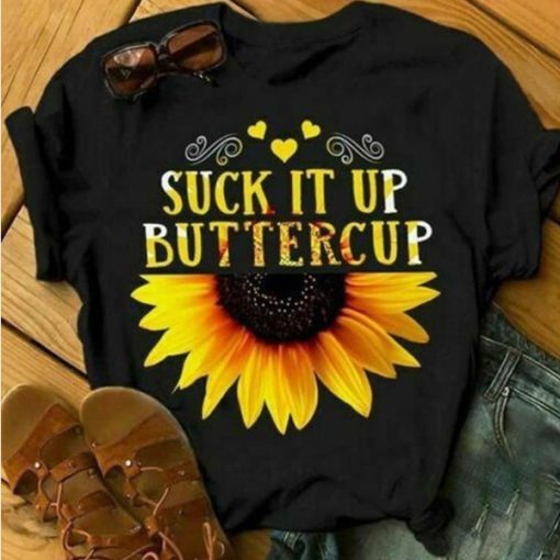 Round neck half sunflower t-shirt