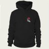 White Skeleton Hand Holding a Red Rose Pocket Print hoodie