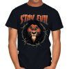 the Lion King with stay evil t-shirt