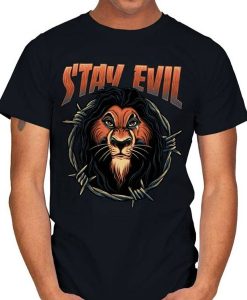 the Lion King with stay evil t-shirt